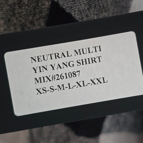 Liv by Habitat Yin Yang Linen Button-Up Shirt Womens Small Neutral Block Stripe - Picture 7 of 12